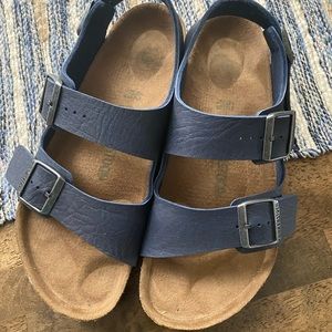 Navy Birkenstock Sandal with Back Strap Vegan